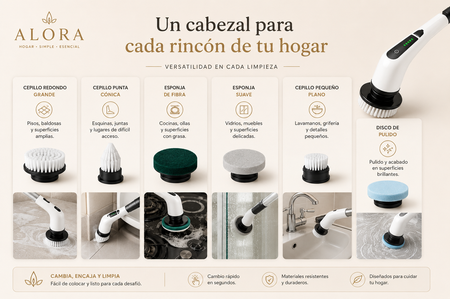 Cepillo Eléctrico Inalámbrico 9 en 1  — Limpieza profunda con menos esfuerzo